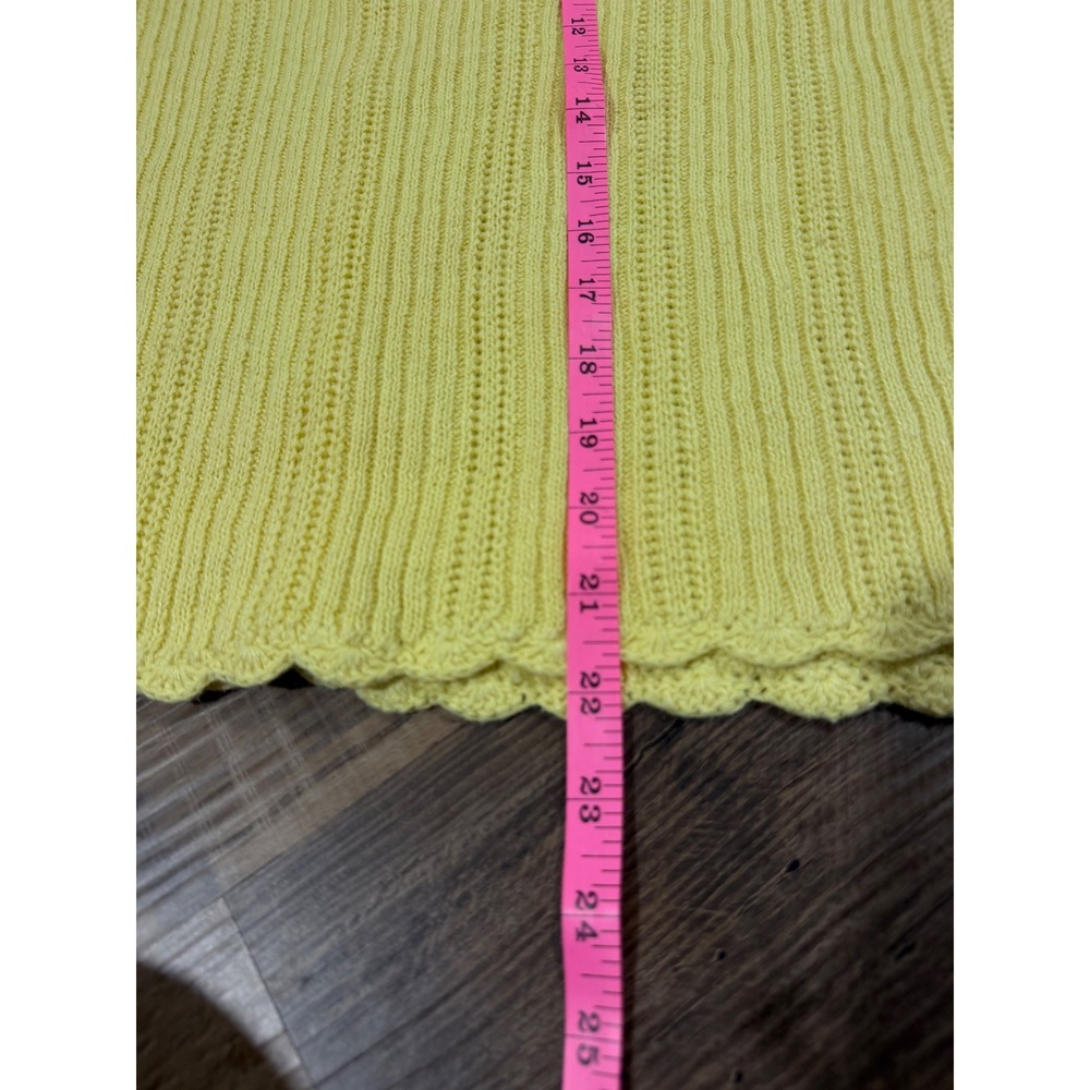 Vintage Gallagher Cardigan Womens XL Yellow Pearl Button Cotton Cottagecore - Picture 8 of 10